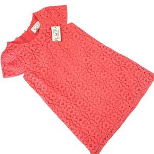 The Children's Place Toddler Girls 3T Floral Daisy Lace Shift Dress 3T Coral NEW